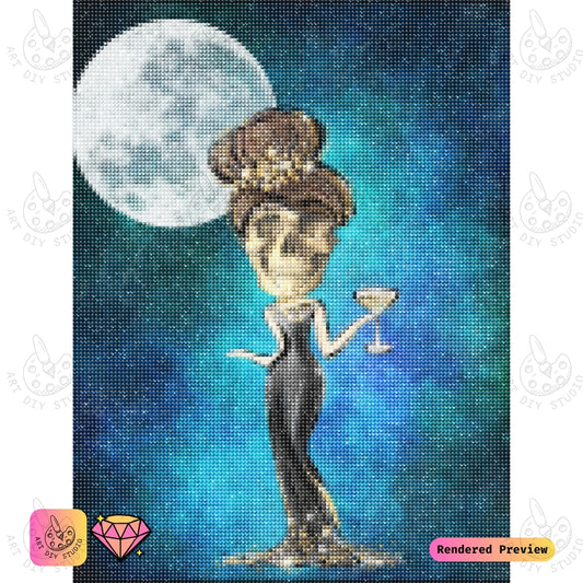 Artdiystudio Midnight Glam Skull Diy Diamond Painting Kit A Sparkling Blend Of Elegance And Whimsy 2