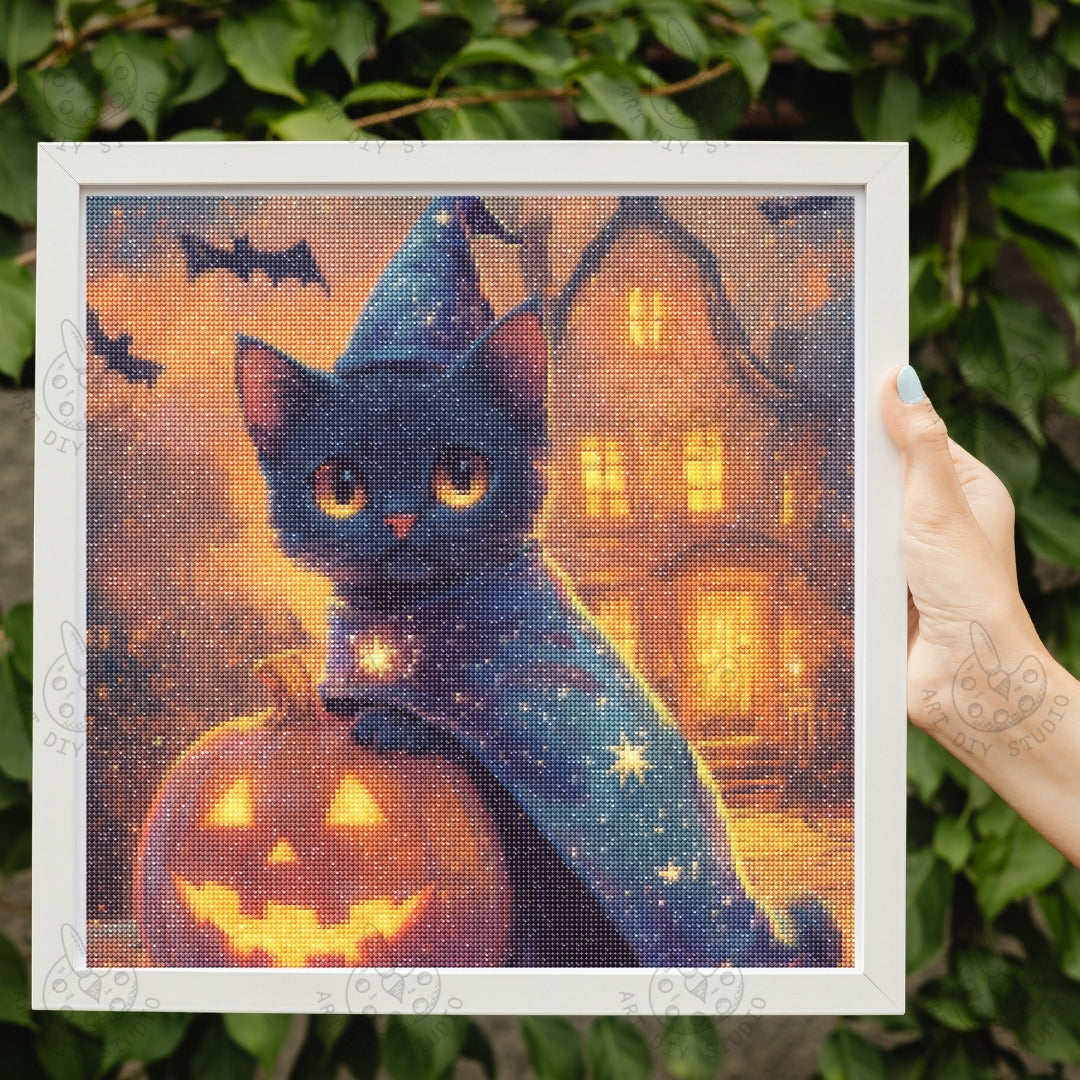 Artdiystudio Midnight Magic Cat Diy Diamond Painting Kit Create Your Own Halloween Feline 2