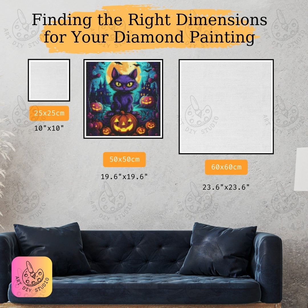 Artdiystudio Midnight Mischief Cat Diy Diamond Painting Kit Craft Your Bewitching Scene