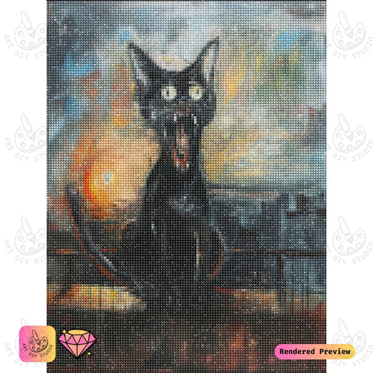 Artdiystudio Midnight Roar Diy Diamond Painting Kit A Bold Cat In The Night 2