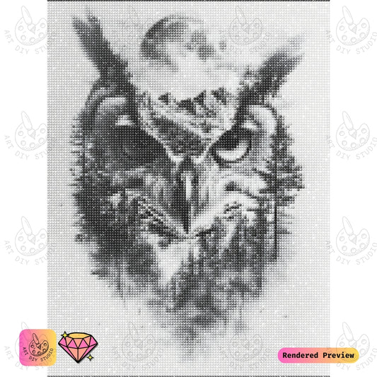 Artdiystudio Monochrome Owl Majesty Diy Diamond Painting Kit A Bold Nature Statement 2
