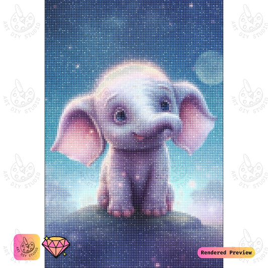 Artdiystudio Moonlit Baby Elephant Diy Diamond Painting Kit A Starry Charm In Art 2