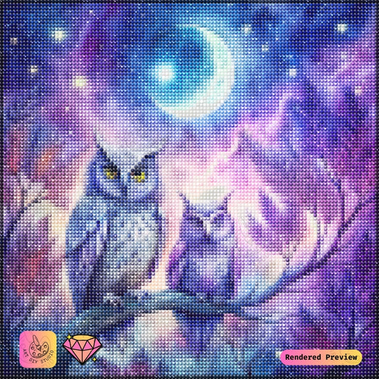 Artdiystudio Moonlit Companions Diy Diamond Painting Kit Celestial Harmony In Art 2