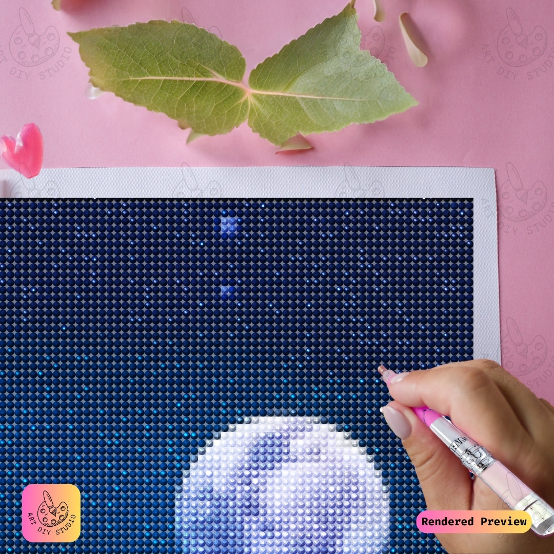 Artdiystudio Moonlit Cosmos Blossoms Diy Diamond Painting Kit A Romantic Floral Masterpiece 4