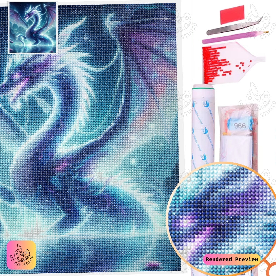 Artdiystudio Moonlit Dragon Elegance Diy Diamond Painting Kit Craft A Mystical Masterpiece 5