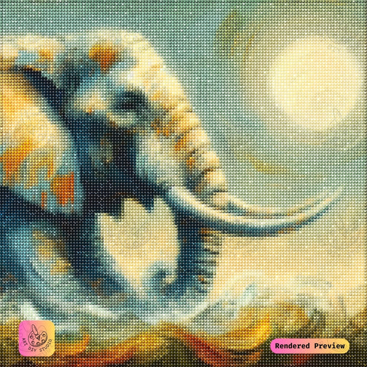 Artdiystudio Moonlit Elephant Stroll Diy Diamond Painting Kit A Peaceful Creation Journey 2