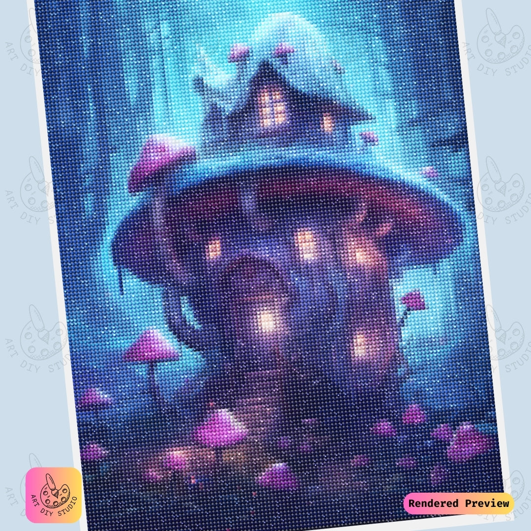 Artdiystudio Moonlit Mushroom Haven Diy Diamond Painting Kit A Tranquil Escape Into Magic 6