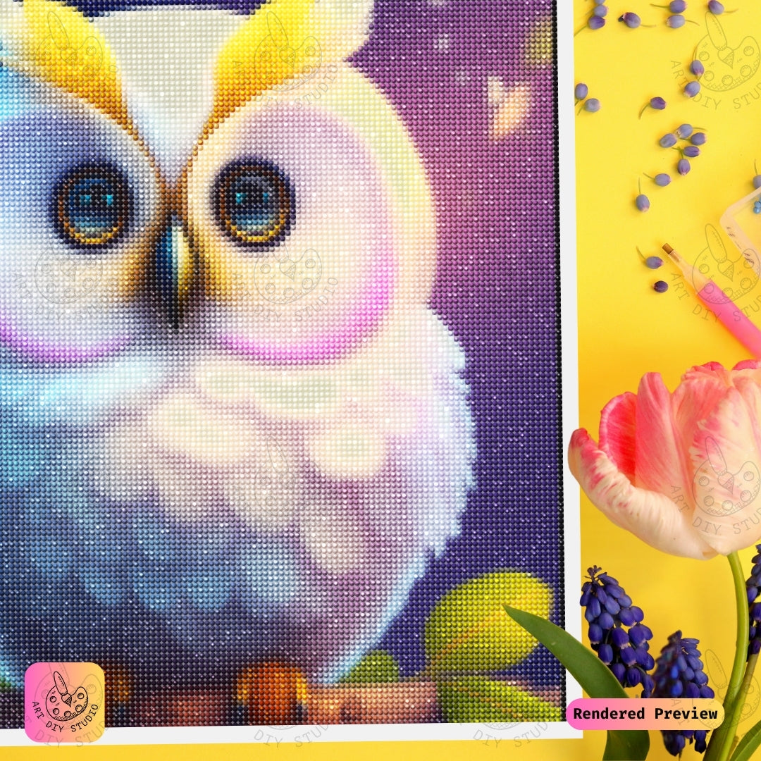 Artdiystudio Moonlit Owl Glow Diy Diamond Painting Kit Bring Enchantment To Life 3