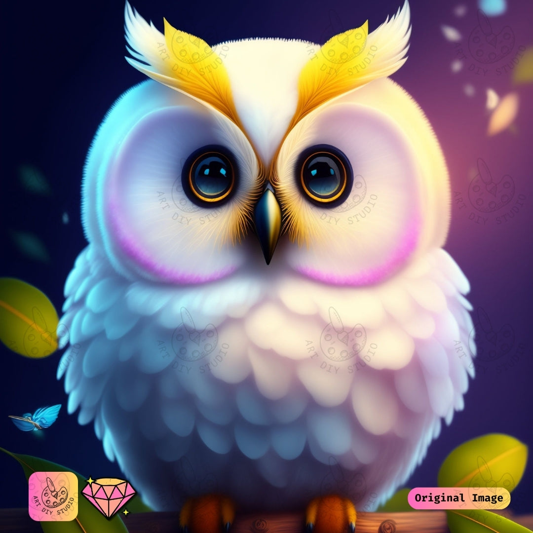 Artdiystudio Moonlit Owl Glow Diy Diamond Painting Kit Bring Enchantment To Life