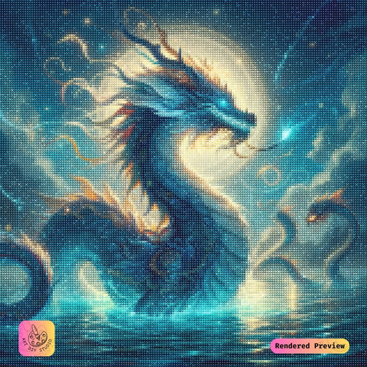 Artdiystudio Moonlit Serpent Symphony Diy Diamond Painting Kit A Celestial Elegance In Art 2