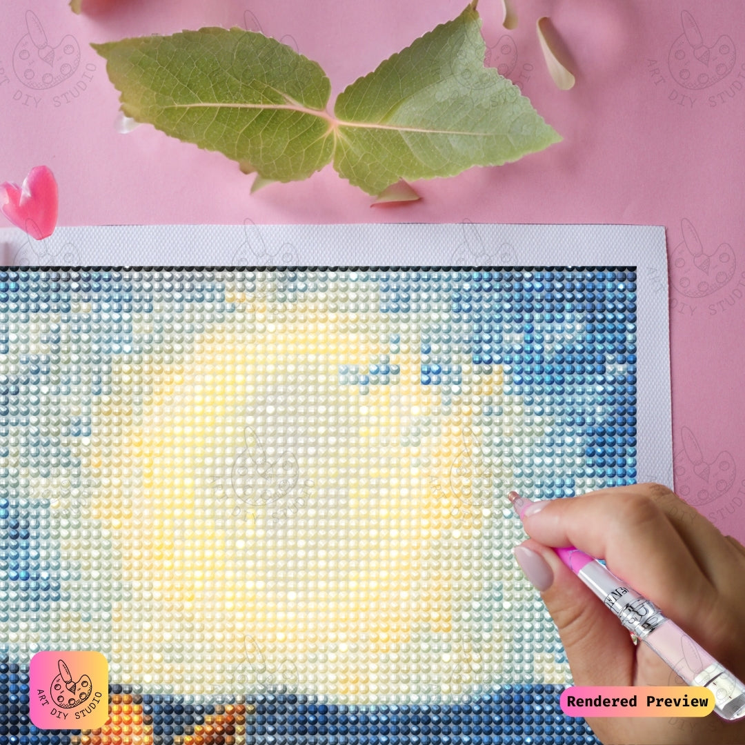 Artdiystudio Moonlit Whiskers Diy Diamond Painting Kit A Feline Night By The Sea 4