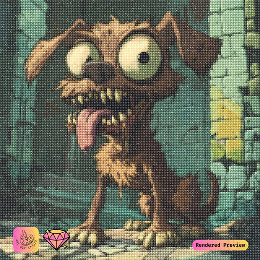 Artdiystudio Mutant Pooch Diy Diamond Painting Kit A Dark Whimsical Craft 5