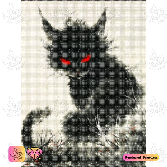 Artdiystudio Mystic Paws Diy Diamond Painting Kit A Mysterious Feline In The Fog 2