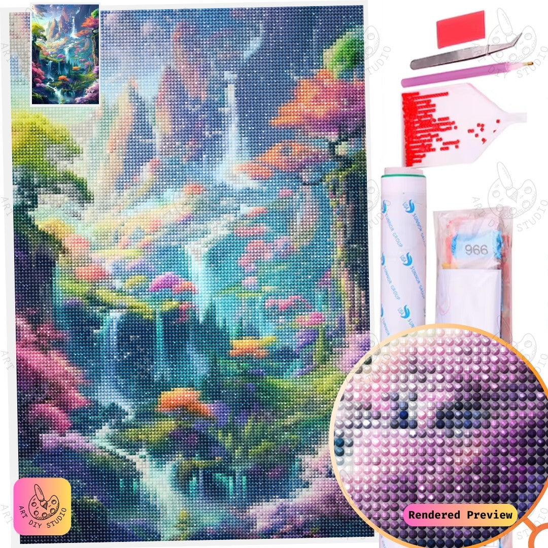 Artdiystudio Mystical Falls Wonderland Diy Diamond Painting Kit A Dreamy Escape Into Fantasy 5