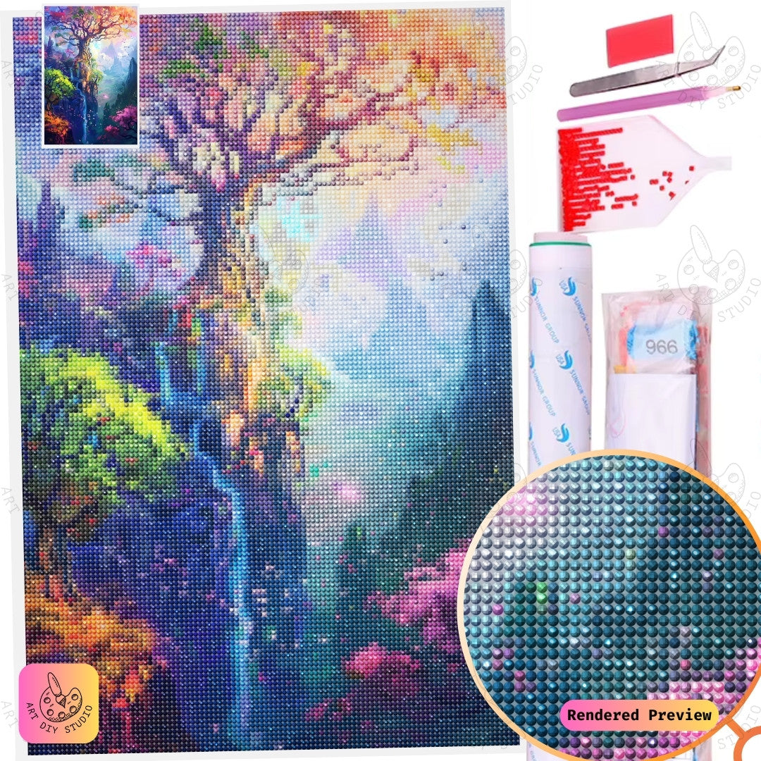 Artdiystudio Mystical Tree Of Life Diy Diamond Painting Kit A Magical Journey Into An Enchanted Forest 5