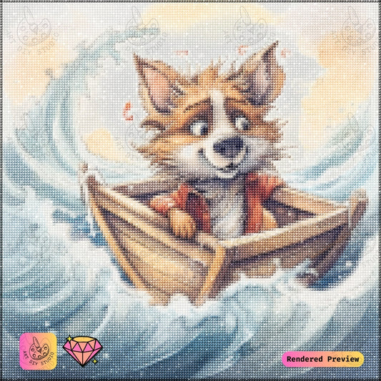 Artdiystudio Nautical Fox Mischief Diy Diamond Painting Kit A Whimsical Ocean Adventure 2