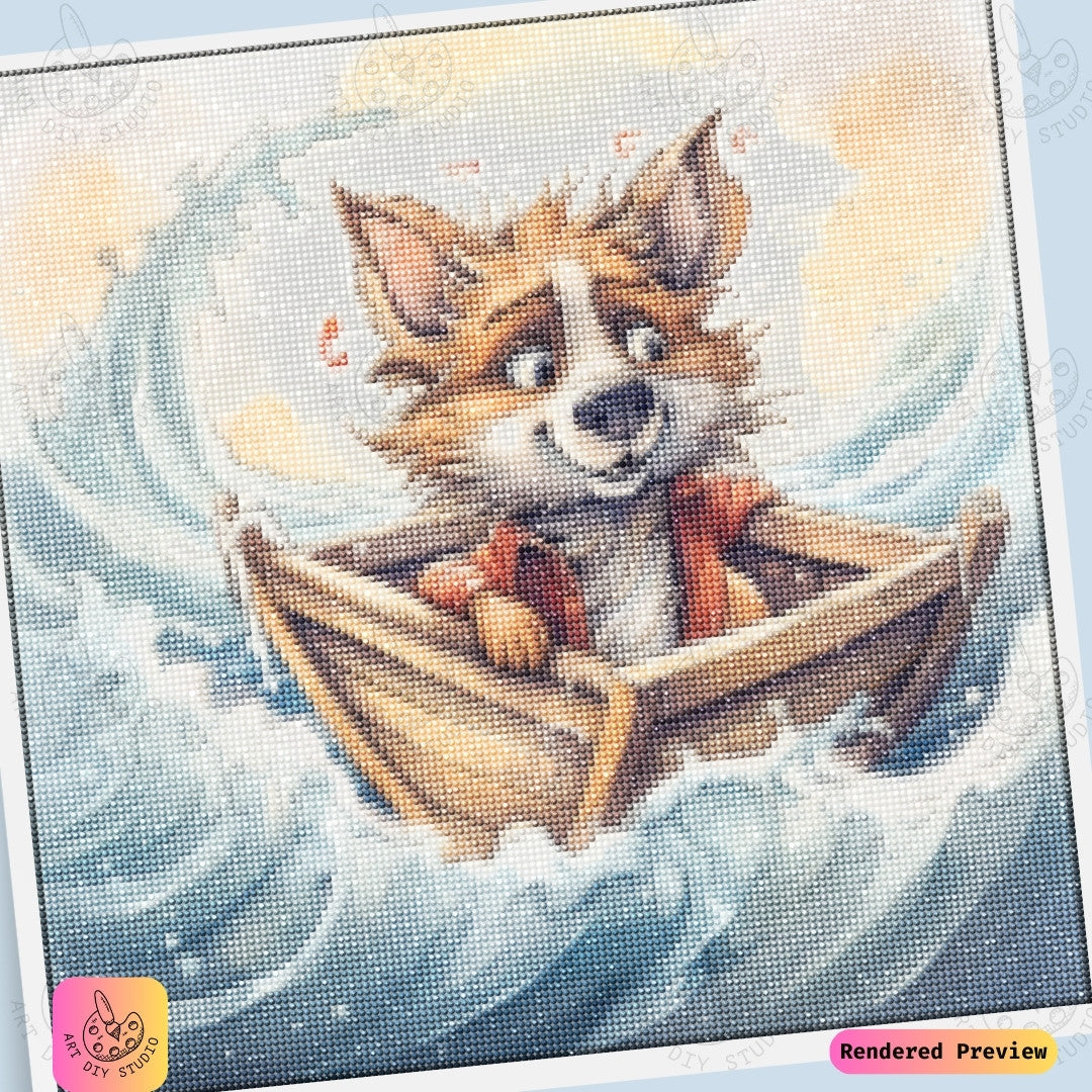 Artdiystudio Nautical Fox Mischief Diy Diamond Painting Kit A Whimsical Ocean Adventure 6
