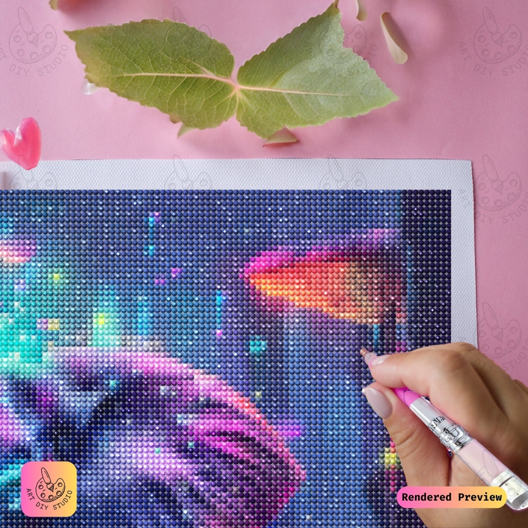 Artdiystudio Neon Jungle Elephant Diy Diamond Painting Kit A Surreal Glow In Art 4