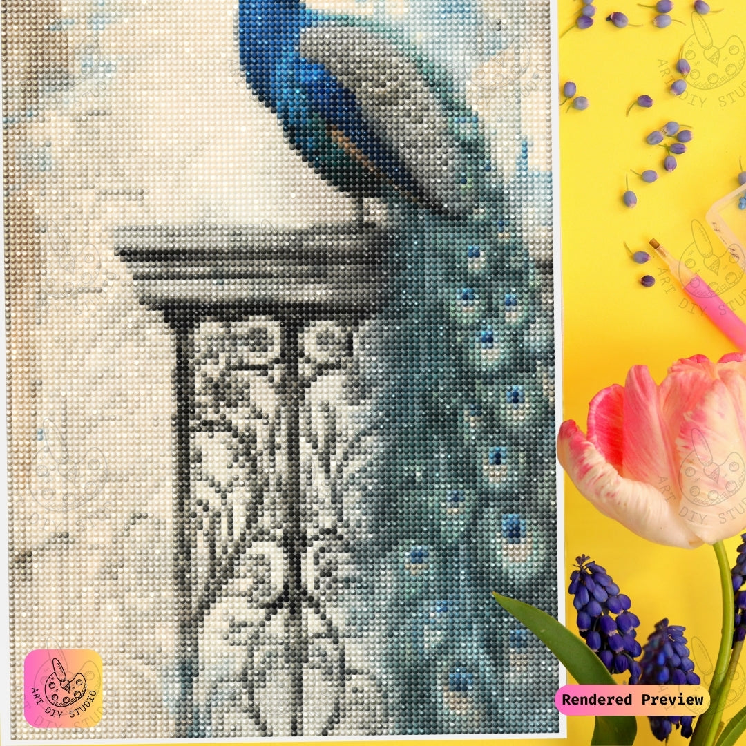 Artdiystudio Noble Peacock Perch Diy Diamond Painting Kit Create Your Timeless Art Of Elegance 4