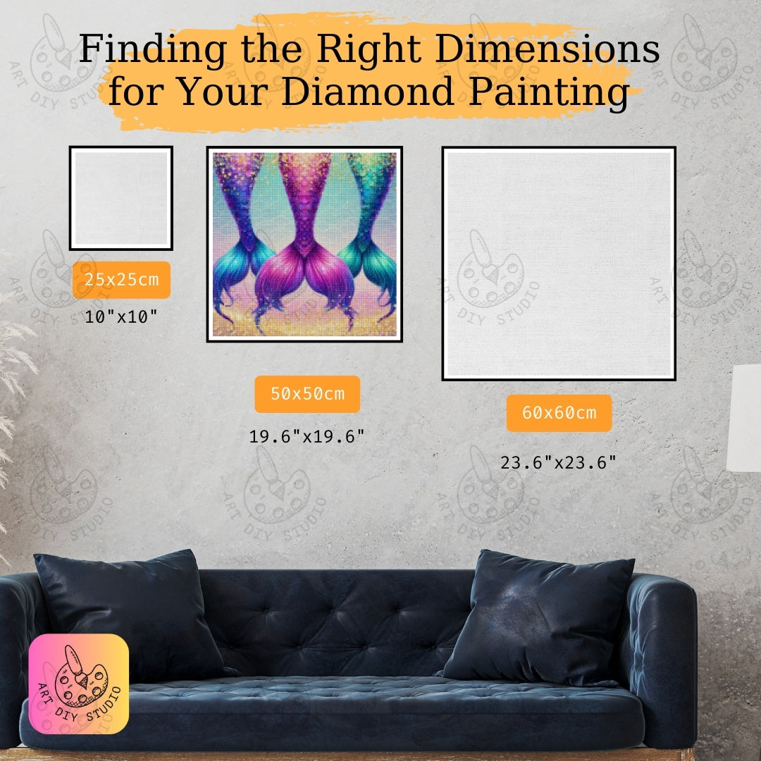 Artdiystudio Oceanic Mermaid Trio Diy Diamond Painting Kit Create Underwater Magic 2