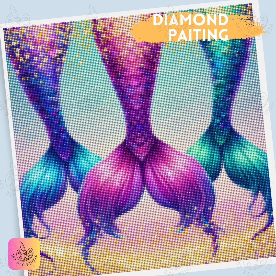 Artdiystudio Oceanic Mermaid Trio Diy Diamond Painting Kit Create Underwater Magic 5