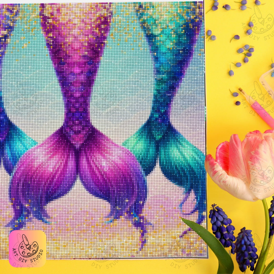 Artdiystudio Oceanic Mermaid Trio Diy Diamond Painting Kit Create Underwater Magic 7