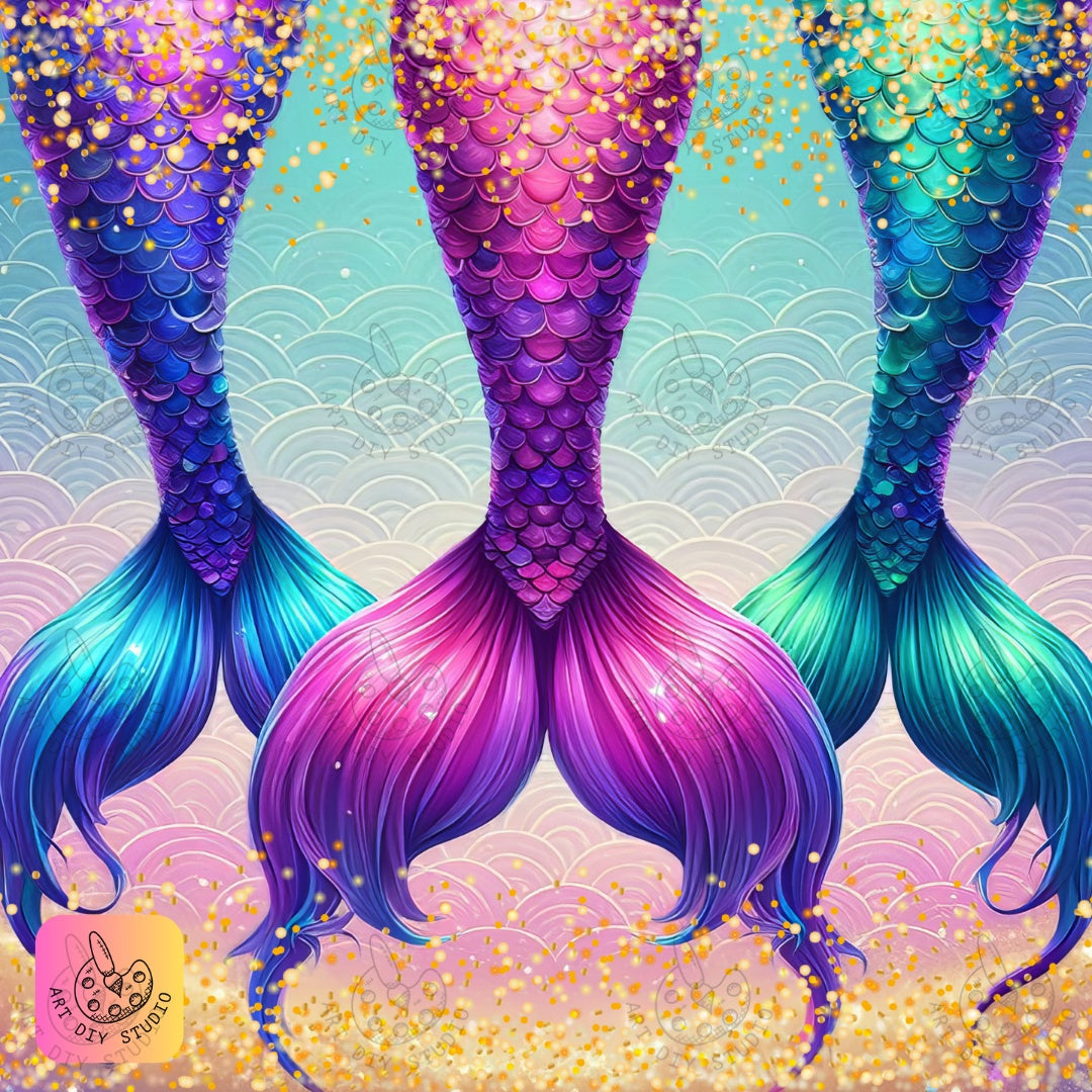 Artdiystudio Oceanic Mermaid Trio Diy Diamond Painting Kit Create Underwater Magic 8