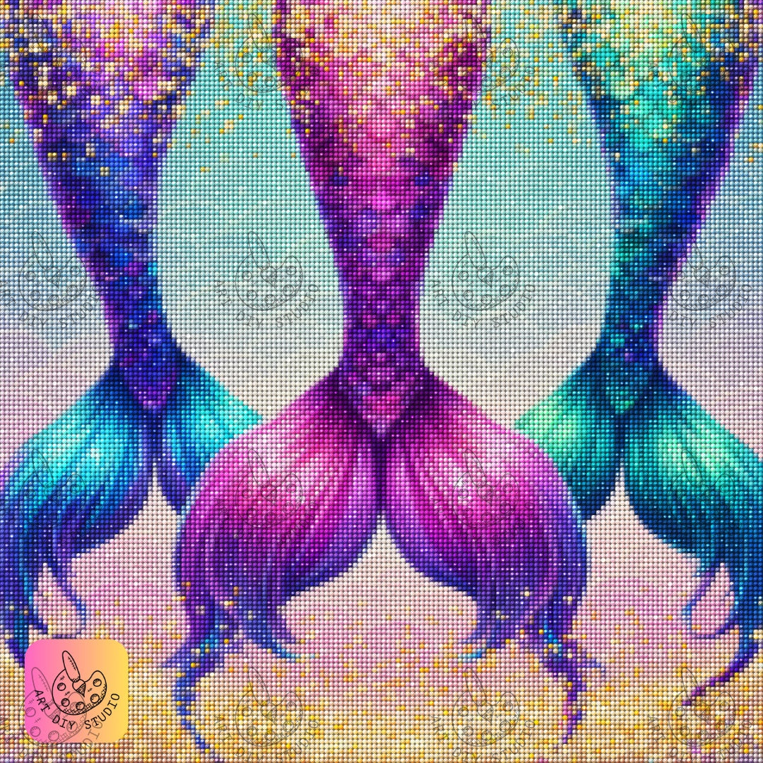 Artdiystudio Oceanic Mermaid Trio Diy Diamond Painting Kit Create Underwater Magic