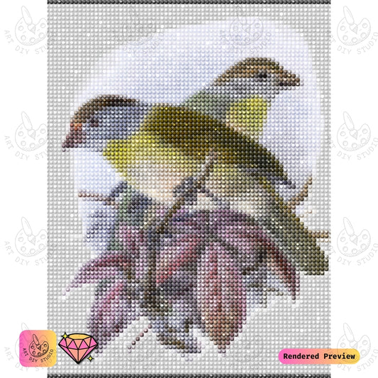 Artdiystudio Olive Toned Birds On Branch Diy Diamond Painting Kit A Tribute To Natures Tranquility 5