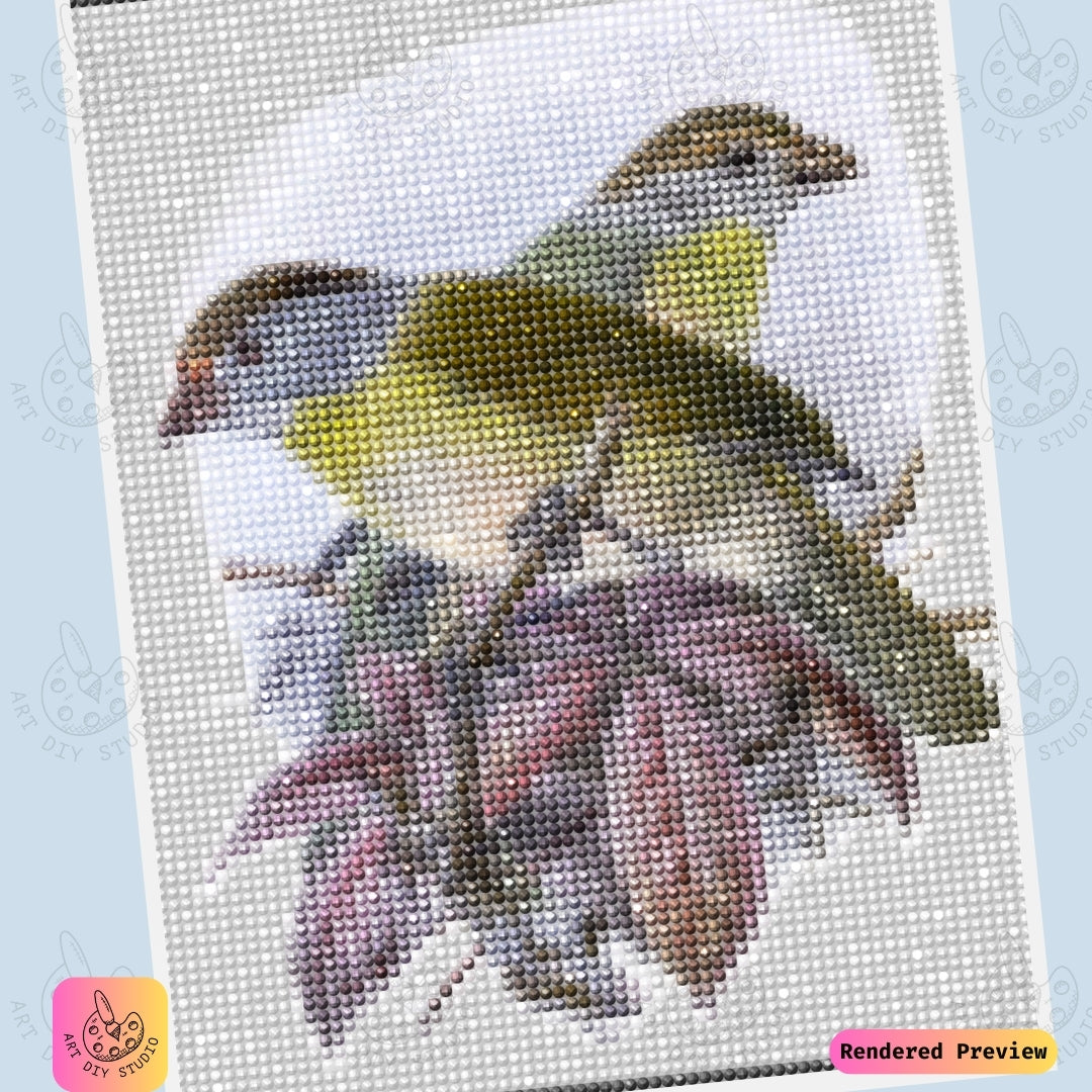Artdiystudio Olive Toned Birds On Branch Diy Diamond Painting Kit A Tribute To Natures Tranquility