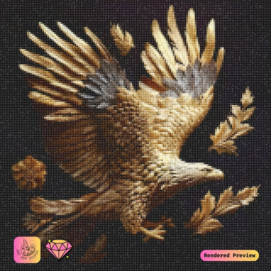 Artdiystudio Opulent Golden Eagle Diy Diamond Painting Kit A Masterpiece Of Elegance And Power 5