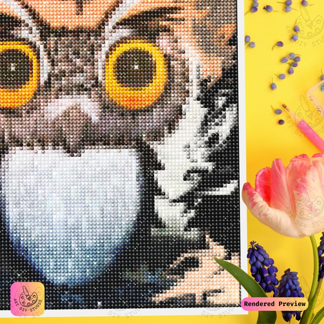 Artdiystudio Owl Of The Night Diy Diamond Painting Kit A Majestic Vision In The Dark 4