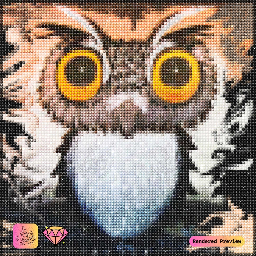 Artdiystudio Owl Of The Night Diy Diamond Painting Kit A Majestic Vision In The Dark 5