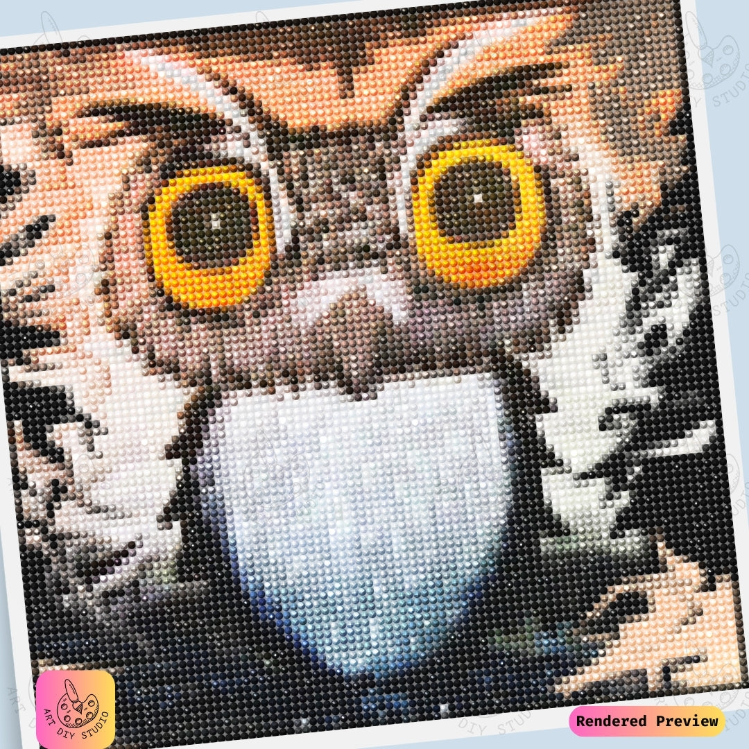 Artdiystudio Owl Of The Night Diy Diamond Painting Kit A Majestic Vision In The Dark
