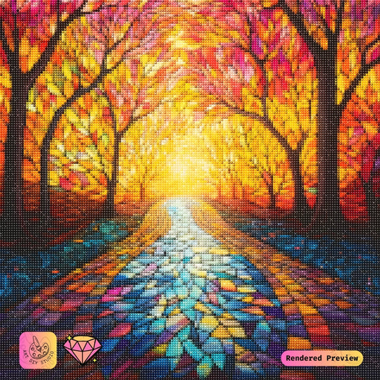 Artdiystudio Pathway Of Autumn Dreams Diy Diamond Painting Kit A Tranquil Journey Through Fall 2