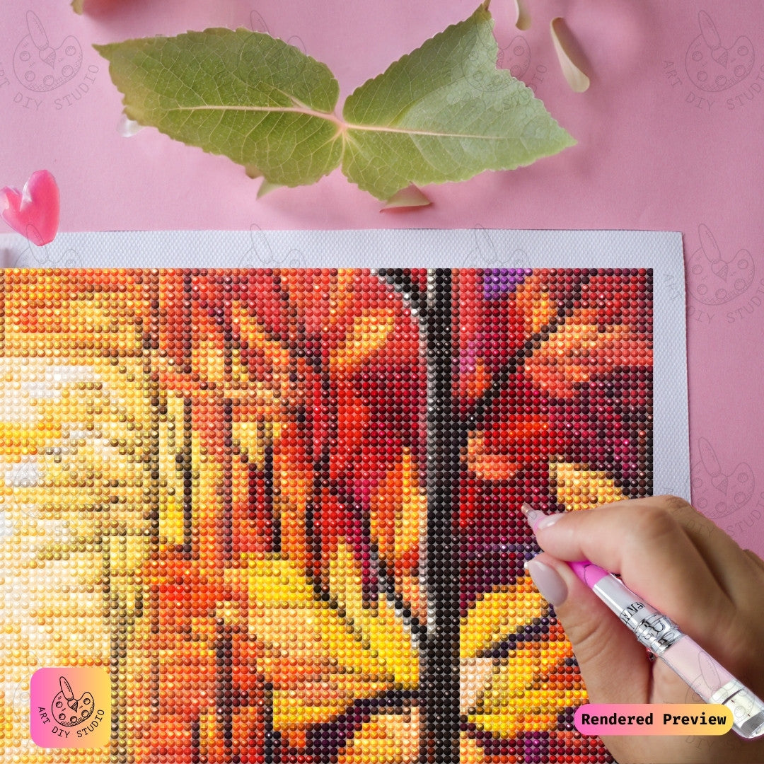 Artdiystudio Pathway Of Autumn Serenity Diy Diamond Painting Kit A Colorful Journey Through Fall 4