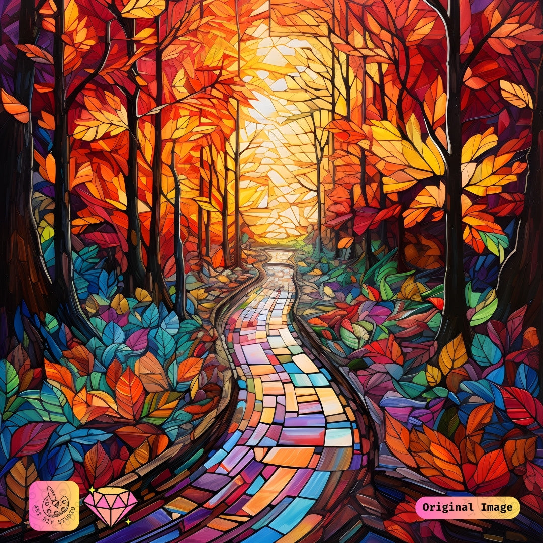 Artdiystudio Pathway Of Autumn Serenity Diy Diamond Painting Kit A Colorful Journey Through Fall