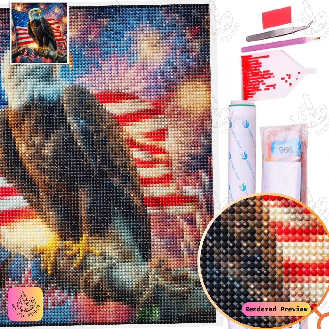 Artdiystudio Patriotic Glory Eagle Diy Diamond Painting Kit A Celebration Of Freedom And Pride 2