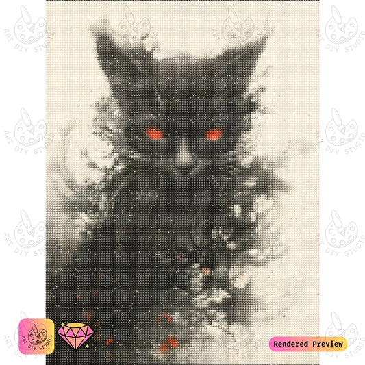 Artdiystudio Phantom Paws Diy Diamond Painting Kit A Ghostly Cat In The Mist 2