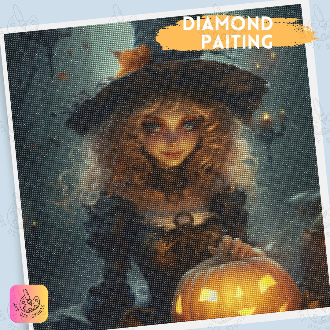 Artdiystudio Pumpkin Witch Enchantment Diy Diamond Painting Kit Add Some Halloween Magic 4