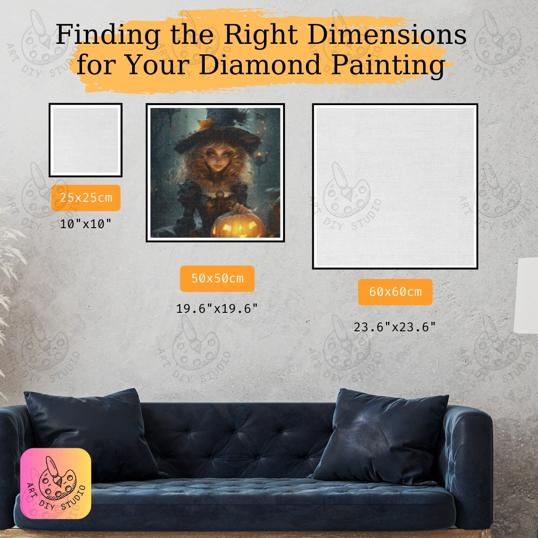Artdiystudio Pumpkin Witch Enchantment Diy Diamond Painting Kit Add Some Halloween Magic