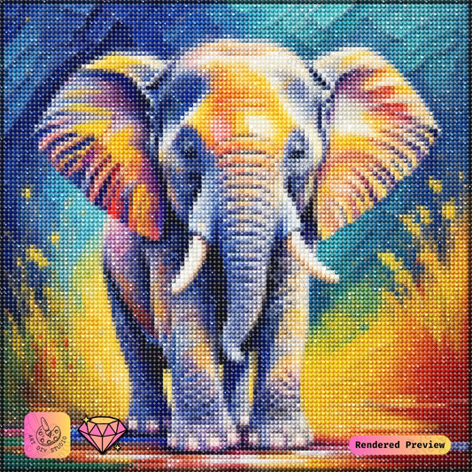 Artdiystudio Radiant Brushstroke Elephant Diy Diamond Painting Kit A Vibrant Expression In Art 2