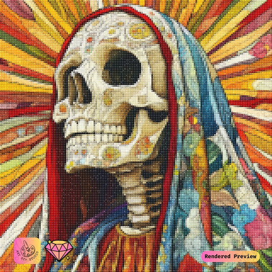 Artdiystudio Radiant Cultural Skull Diy Diamond Painting Kit A Celebration Of Color And Tradition 2