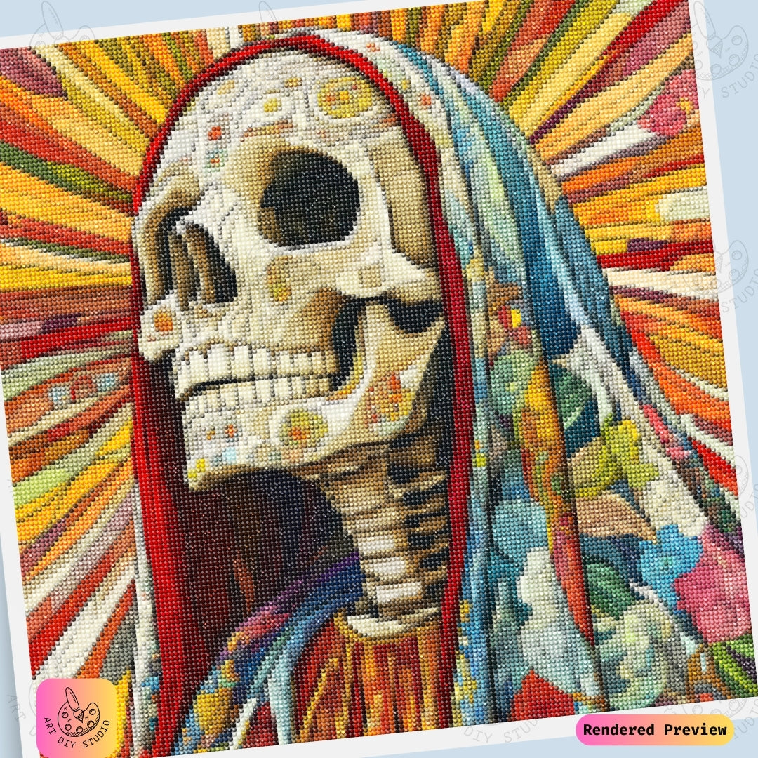Artdiystudio Radiant Cultural Skull Diy Diamond Painting Kit A Celebration Of Color And Tradition 6