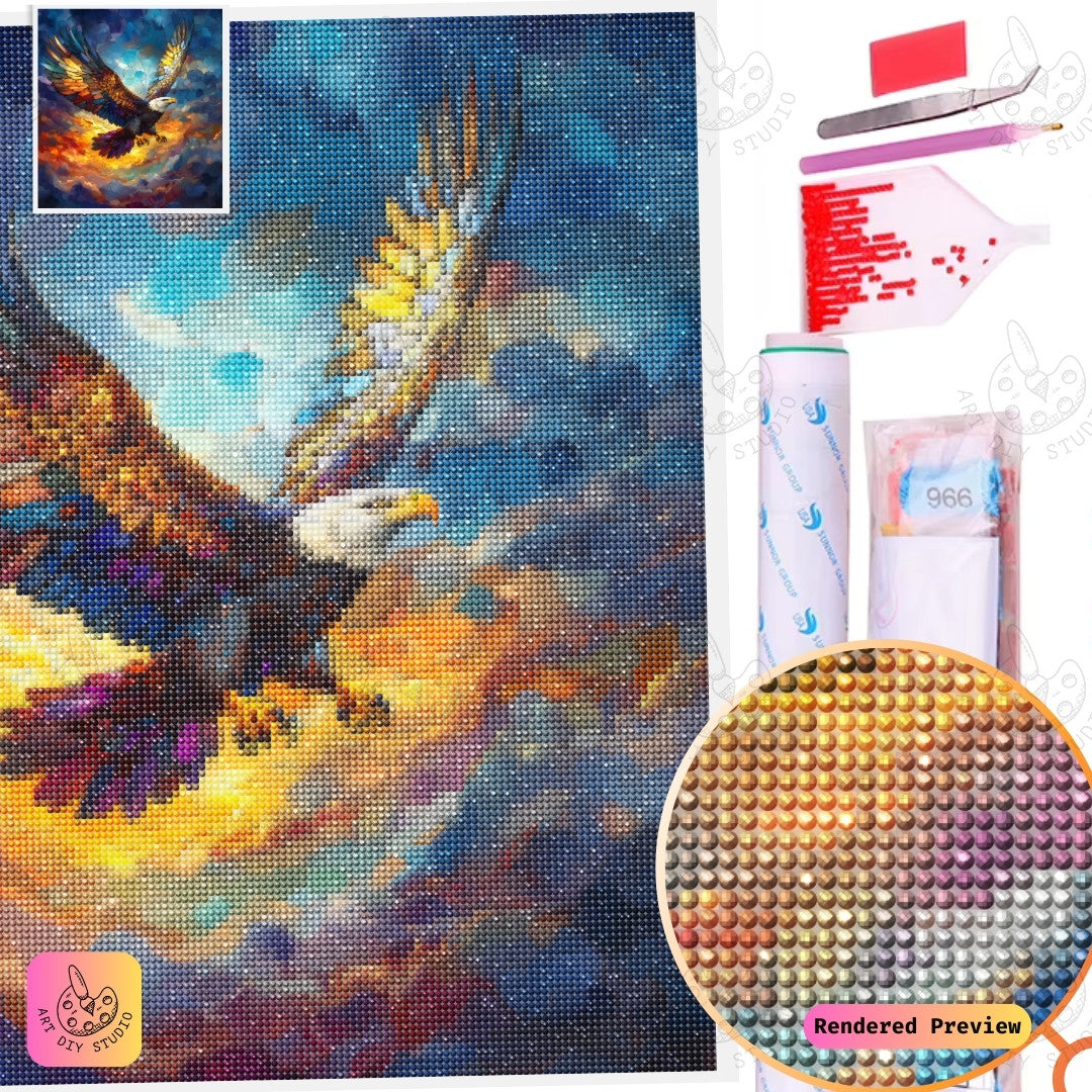 Artdiystudio Radiant Eagle Ascendancy Diy Diamond Painting Kit A Burst Of Color And Power 2