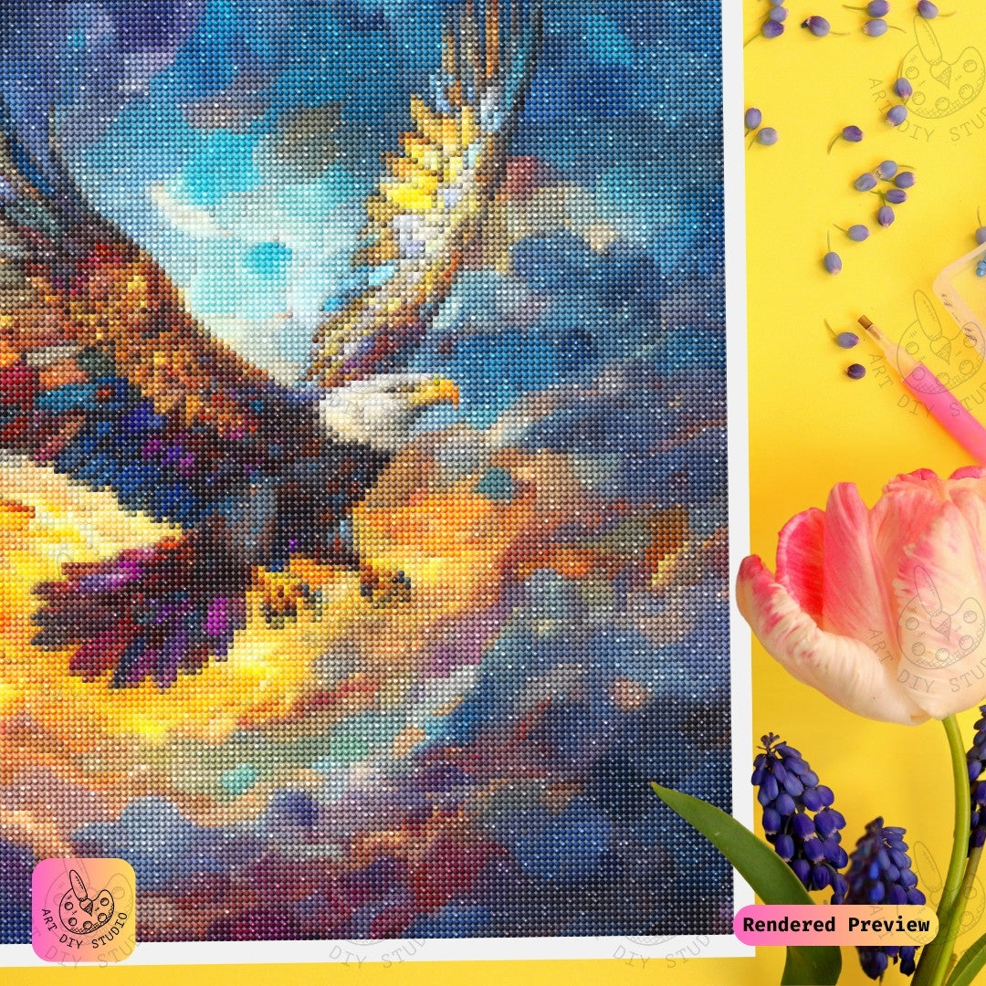 Artdiystudio Radiant Eagle Ascendancy Diy Diamond Painting Kit A Burst Of Color And Power 4