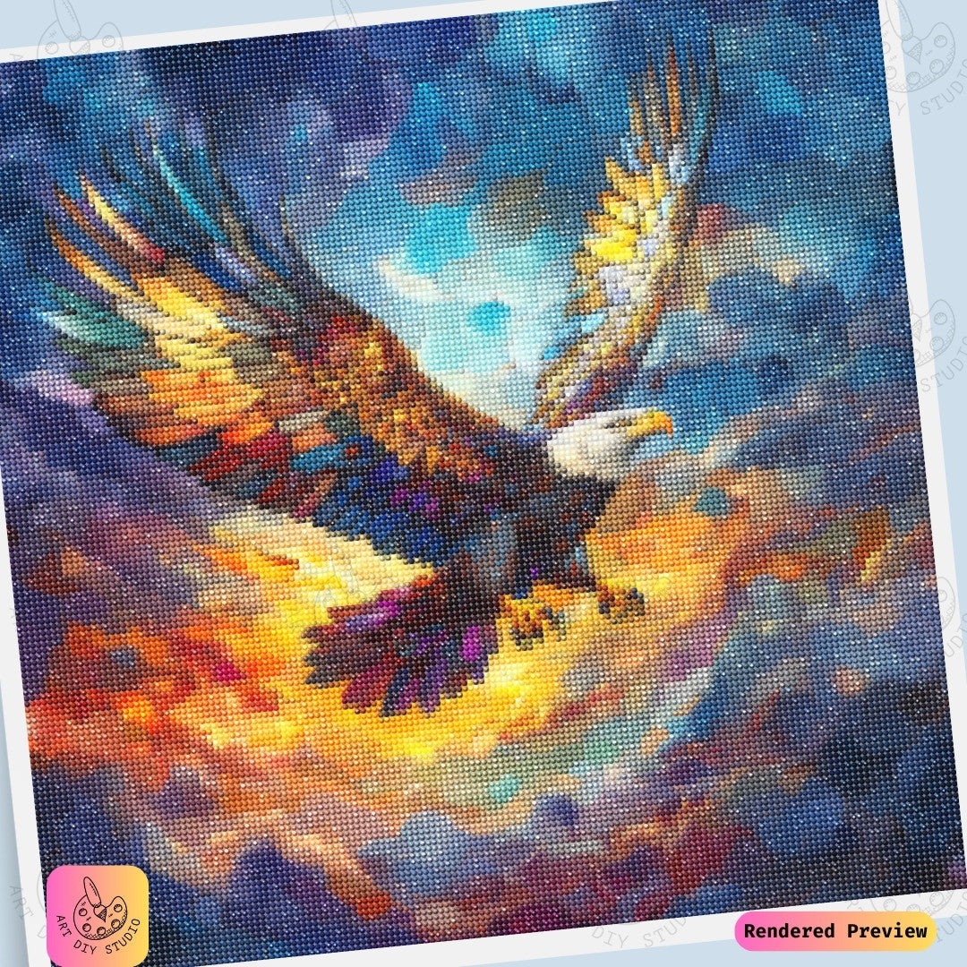 Artdiystudio Radiant Eagle Ascendancy Diy Diamond Painting Kit A Burst Of Color And Power