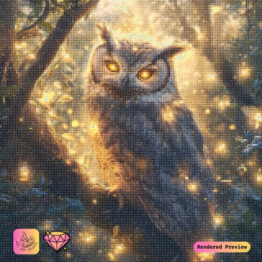 Artdiystudio Radiant Forest Owl Diy Diamond Painting Kit Natures Majestic Glow 2
