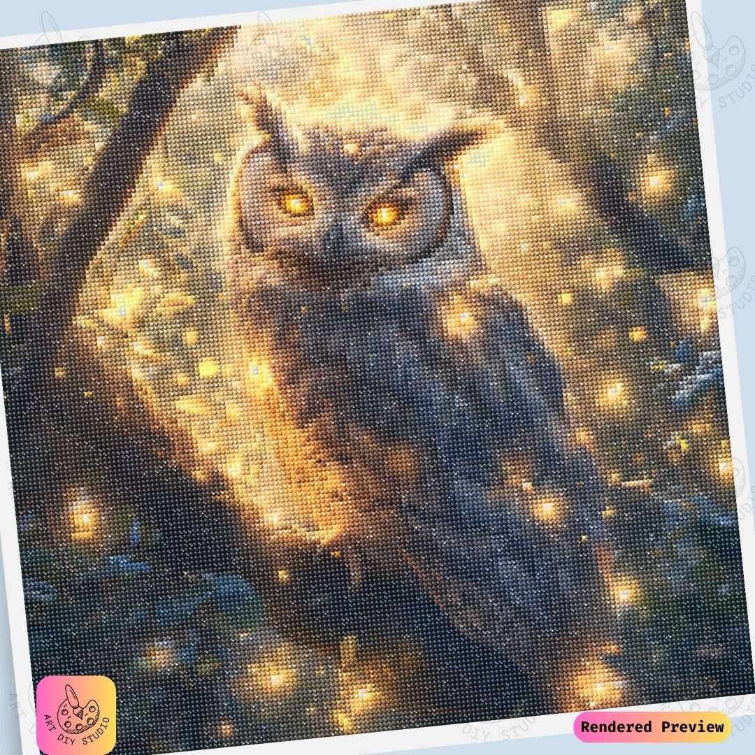 Artdiystudio Radiant Forest Owl Diy Diamond Painting Kit Natures Majestic Glow 6