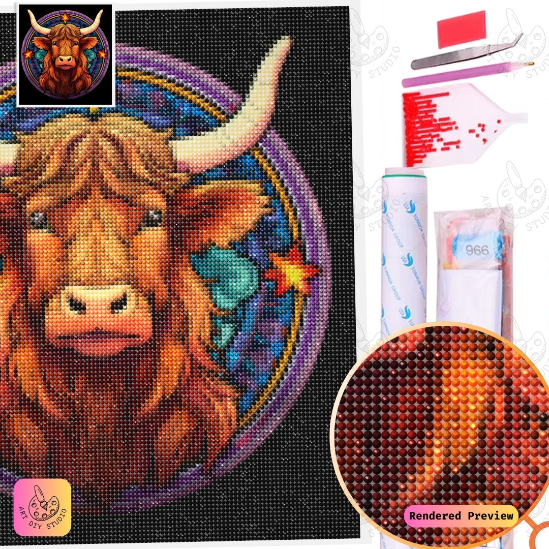 Artdiystudio Radiant Highland Glory Diy Diamond Painting Kit A Bold And Vibrant Art Piece 5